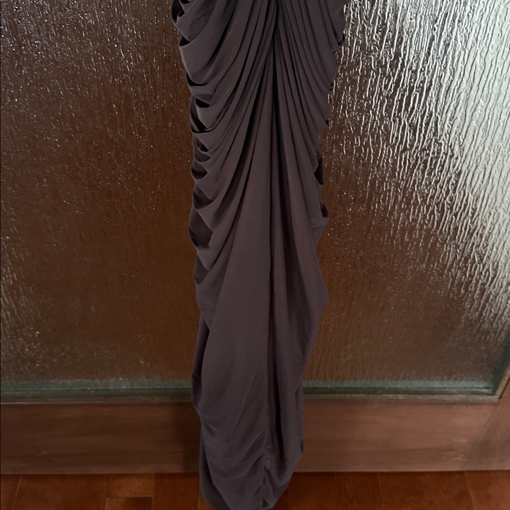 Ronny Kobo Anya V-Neck Column Jersey Maxi Dress in chocolate size Medium. - Picture 12 of 14